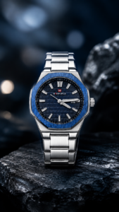 NAVIFORCE men's blue dial stainless steel watch