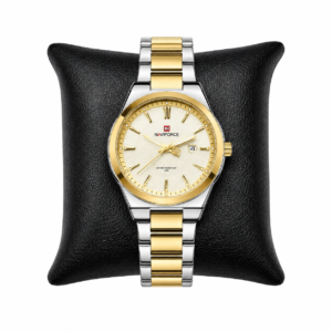 NAVIFORCE men’s two-tone watch with white dial and date