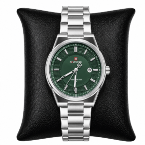 NAVIFORCE men's green dial stainless steel watch