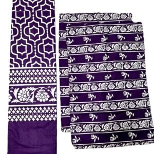 Purple cotton printed bedsheet with 2 pillow covers