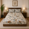 Cream Floral Bedsheet Set with Pillow Covers | Elegant Bedding
