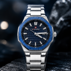 NAVIFORCE men's blue dial stainless steel watch
