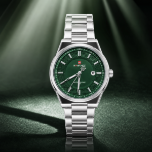 NAVIFORCE men's green dial stainless steel watch