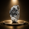 NAVIFORCE men's stainless steel black dial day-date watch