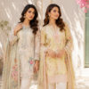 Two women wearing elegant Pakistani summer dresses by Anwar Brothers