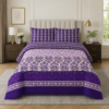 Purple and white printed bed sheet Design 331